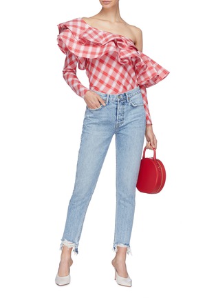 Figure View - Click To Enlarge - GRLFRND - 'Karolina' ripped cuff jeans