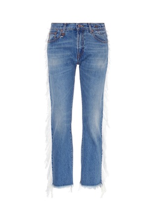 Main View - Click To Enlarge - R13 - 'Fringe Bowie' shredded outseam jeans