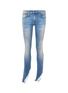 Main View - Click To Enlarge - R13 - 'Kate Skinny' shredded angled cuff jeans