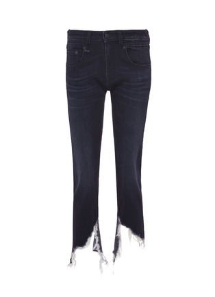 Main View - Click To Enlarge - R13 - 'Boy Straight' shredded cuff jeans