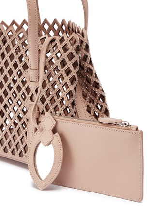 Detail View - Click To Enlarge - ALAÏA - Studded lasercut leather tote