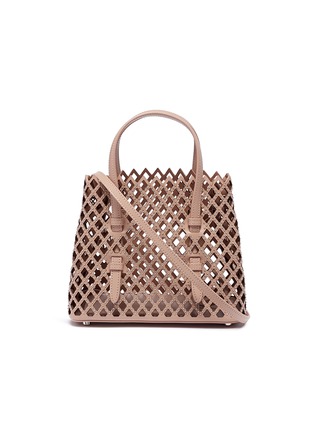 Main View - Click To Enlarge - ALAÏA - Studded lasercut leather tote