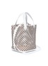 Figure View - Click To Enlarge - ALAÏA - Stud diamond lasercut mini leather bucket bag