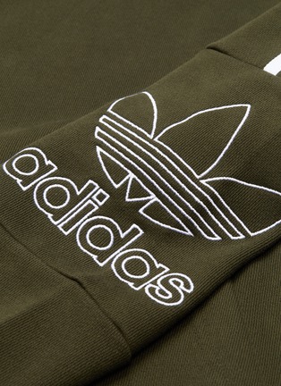  - ADIDAS - 'Outline' 3-Stripes Trefoil logo embroidered sleeve hoodie