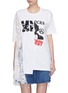 Main View - Click To Enlarge - DRY CLEAN ONLY - 'Dain' Chantilly lace panel graphic print T-shirt