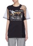 Main View - Click To Enlarge - DRY CLEAN ONLY - 'Alvar' sequin tulle panel graphic print T-shirt