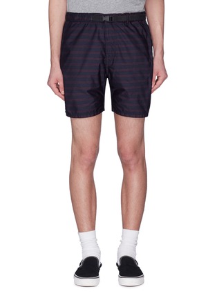 Main View - Click To Enlarge - 73387 - Belted stripe shorts