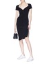Figure View - Click To Enlarge - NORMA KAMALI - Shirred jersey dress