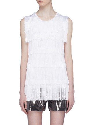 Main View - Click To Enlarge - NORMA KAMALI - Tiered fringe sleeveless top