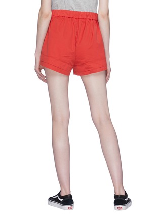 Back View - Click To Enlarge - BASSIKE - Layered cuff twill drawstring shorts