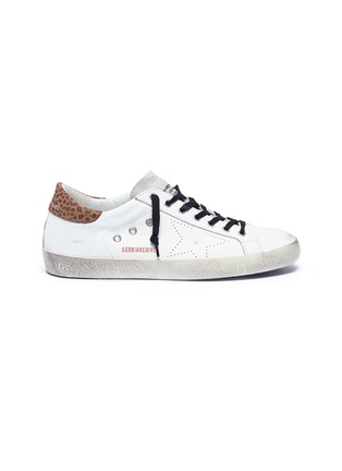 Main View - Click To Enlarge - GOLDEN GOOSE - 'Superstar' leopard print collar leather sneakers