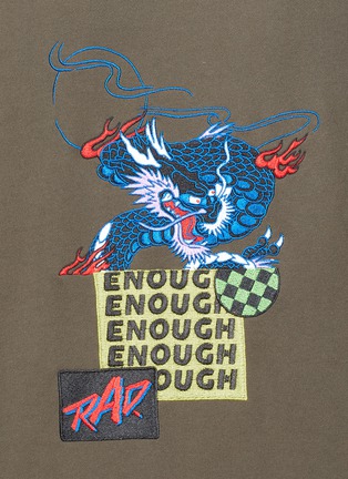 Detail View - Click To Enlarge - GROUND ZERO - Dragon slogan embroidered hoodie