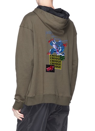 Back View - Click To Enlarge - GROUND ZERO - Dragon slogan embroidered hoodie