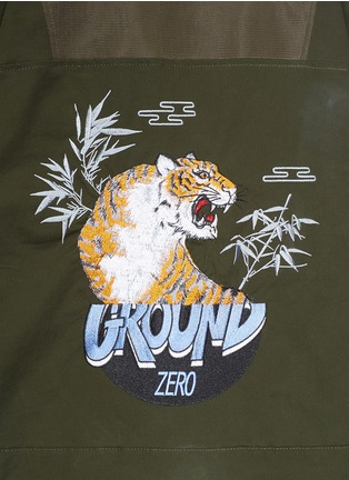 Detail View - Click To Enlarge - GROUND ZERO - Tiger floral embroidered hooded twill parka