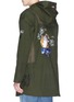 Back View - Click To Enlarge - GROUND ZERO - Tiger floral embroidered hooded twill parka