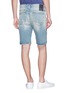 Back View - Click To Enlarge - DENHAM - 'Razor' ripped slim fit denim shorts