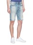 Front View - Click To Enlarge - DENHAM - 'Razor' ripped slim fit denim shorts