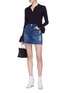 Figure View - Click To Enlarge - 3X1 - 'Celine' ripped denim skirt