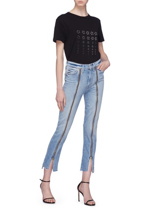 Figure View - Click To Enlarge - MOTHER - 'The Rascal' zip front stepped cuff cropped jeans