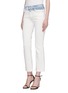 Front View - Click To Enlarge - MOTHER - 'The Dutchie' contrast waist cropped jeans