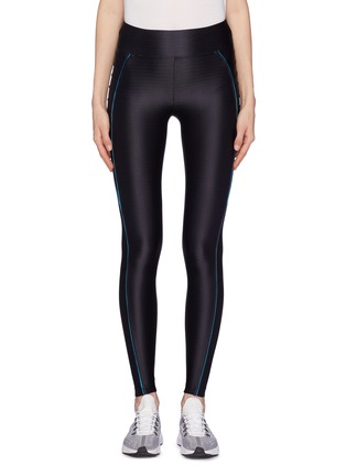 Main View - Click To Enlarge - 72993 - 'Ethereal' pleated piped outseam performance leggings