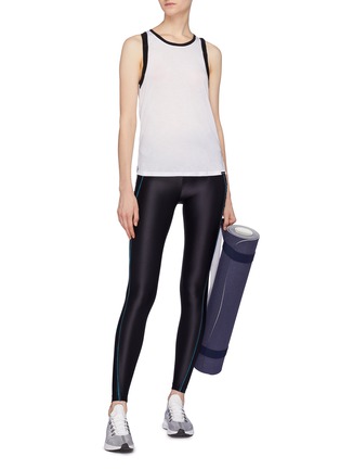 Figure View - Click To Enlarge - 72993 - 'Ethereal' pleated piped outseam performance leggings