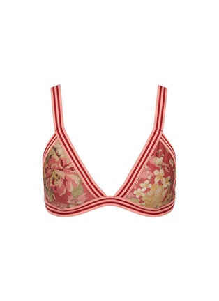 Main View - Click To Enlarge - ZIMMERMANN - 'Melody' stripe border floral print bikini top