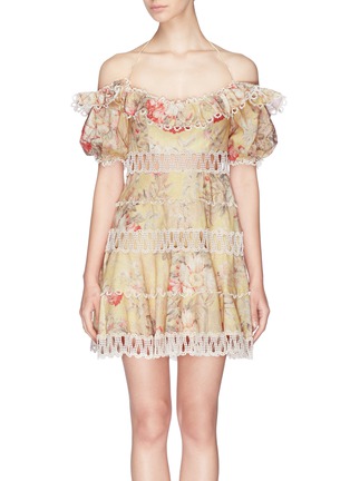 Main View - Click To Enlarge - ZIMMERMANN - 'Melody' ruffle floral print off-shoulder dress