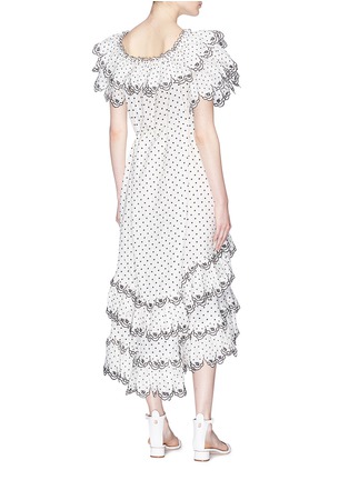 Back View - Click To Enlarge - ZIMMERMANN - 'Jaya' tiered ruffle dot embroidered dress