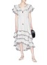 Figure View - Click To Enlarge - ZIMMERMANN - 'Jaya' tiered ruffle dot embroidered dress