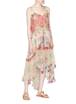 Figure View - Click To Enlarge - ZIMMERMANN - 'Melody' ruffle floral print organza floating dress