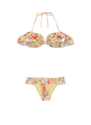 Main View - Click To Enlarge - ZIMMERMANN - 'Melody' ruffle floral print bikini set