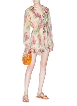 Figure View - Click To Enlarge - ZIMMERMANN - 'Melody' ruffle floral print organza floating playsuit