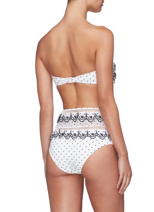 Back View - Click To Enlarge - ZIMMERMANN - 'Tali' scalloped tiered polka dot bandeau top