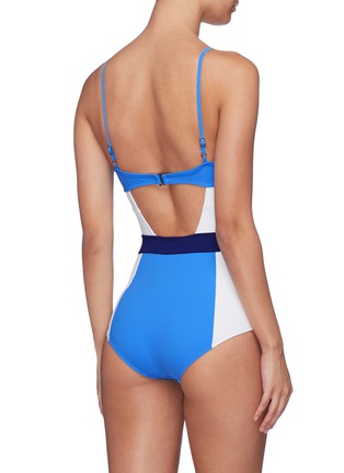 Back View - Click To Enlarge - FLAGPOLE SWIM - 'Joellen' cutout colourblock one-piece swimsuit
