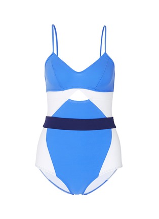 Main View - Click To Enlarge - FLAGPOLE SWIM - 'Joellen' cutout colourblock one-piece swimsuit