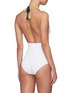 Back View - Click To Enlarge - FLAGPOLE SWIM - 'Jade' stripe halterneck one-piece swimsuit