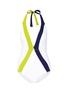 Main View - Click To Enlarge - FLAGPOLE SWIM - 'Jade' stripe halterneck one-piece swimsuit