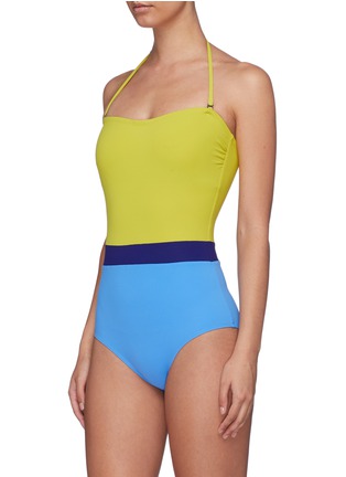 Figure View - Click To Enlarge - FLAGPOLE SWIM - 'Rita' colourblock halterneck one-piece swimsuit