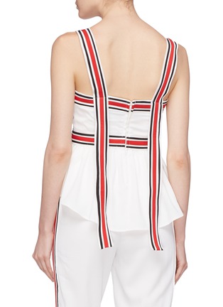 Back View - Click To Enlarge - C/MEO COLLECTIVE - 'Be Moved' stripe border sleeveless peplum top