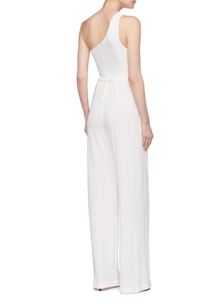 Back View - Click To Enlarge - C/MEO COLLECTIVE - 'Recollect' split outseam sash tie one-shoulder jumpsuit