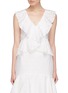 Main View - Click To Enlarge - C/MEO COLLECTIVE - 'Magnetise' cross back ruffle circular fil coupé sleeveless top