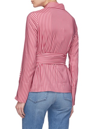 Back View - Click To Enlarge - C/MEO COLLECTIVE - 'Believe In Me' wrap overlay stripe shirt