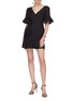 Figure View - Click To Enlarge - C/MEO COLLECTIVE - 'Magnetise' open back ruffle circular fil coupé dress