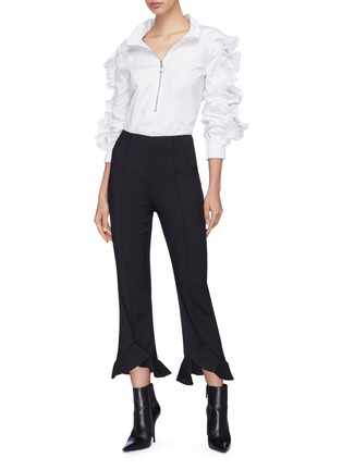 Figure View - Click To Enlarge - C/MEO COLLECTIVE - 'Forgive' ruffle cuff cropped pants