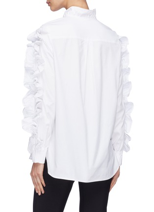 Back View - Click To Enlarge - C/MEO COLLECTIVE - 'Temporary Love' ruffle half zip sleeve shirt