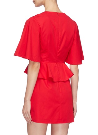 Back View - Click To Enlarge - C/MEO COLLECTIVE - 'Temporary Love' cutout waist ruffle mini dress