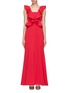 Main View - Click To Enlarge - C/MEO COLLECTIVE - 'Elation' ruffle split front gown