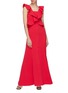 Figure View - Click To Enlarge - C/MEO COLLECTIVE - 'Elation' ruffle split front gown