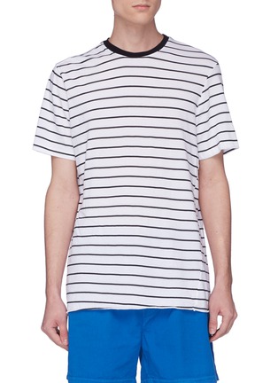 Main View - Click To Enlarge - BASSIKE - Twist seam stripe organic cotton T-shirt